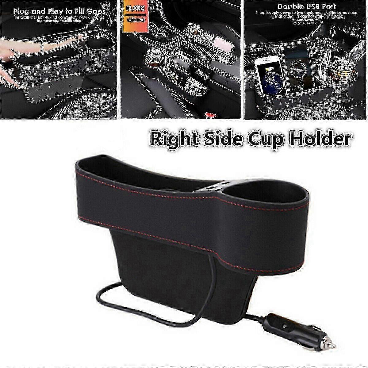 Boîte De Rangement Latérale Droite Pour Siège Auto Dww-car Avec Double Porte-gobelet Usb Os