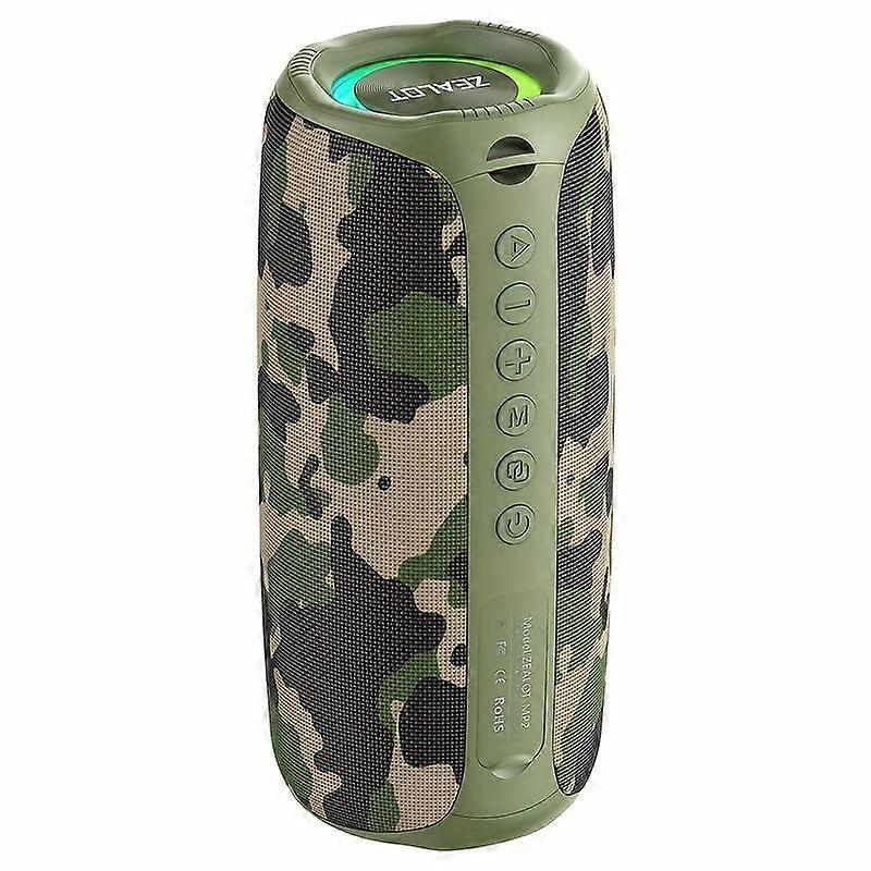 Enceinte Sans Fil Portable 20 W (camouflage Désert) Avec Éclairage Rgb, Batterie 3600 Mah, 8 H D'Autonomie, Bluetooth, Usb/sd/aux, Appairage Tws En Chaîne Pour La Maison, La Voiture, Le Camping Et Les