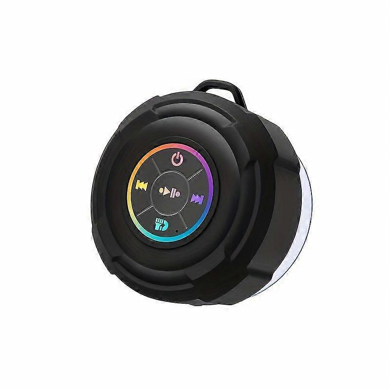 Enceinte Bluetooth À Ventouse Avec Panneau Tactile Arc-en-ciel, Enceinte Sans Fil Portable Avec Cordon Pour La Maison, Les Fêtes Et L'Extérieur, Noire