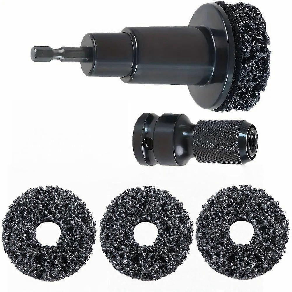 Kit De 5 Pièces Pour Le Décapage De La Rouille Des Disques De Frein De Voiture : Brosses Métalliques Avec Disques De Polissage, Sans Pile, Poignée Ergonomique Pour La Réparation Automobile.