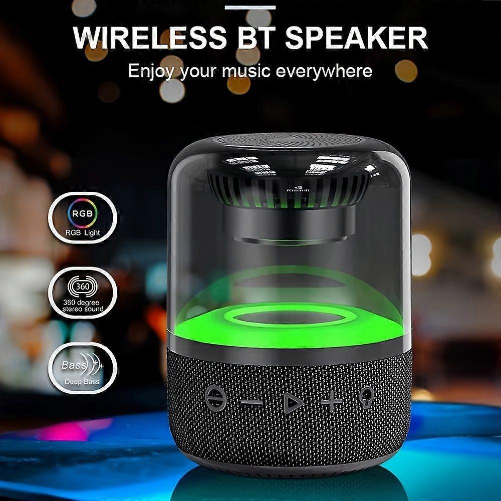 Enceinte Bluetooth Sans Fil Avec Dôme En Verre Cristal, Son Stéréo À 360°, Lumière Rgb, Appairage Tws, Prise En Charge Aux Et Carte Tf, Appels Mains Libres