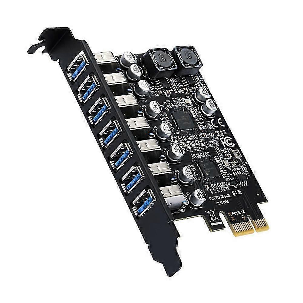 Adaptateur D'Extension Usb 3.0 Pci Express Vers 7 Ports Usb 3.0 Gen1 5 Gbit/s Pour Pc De Bureau (haute Qualité)