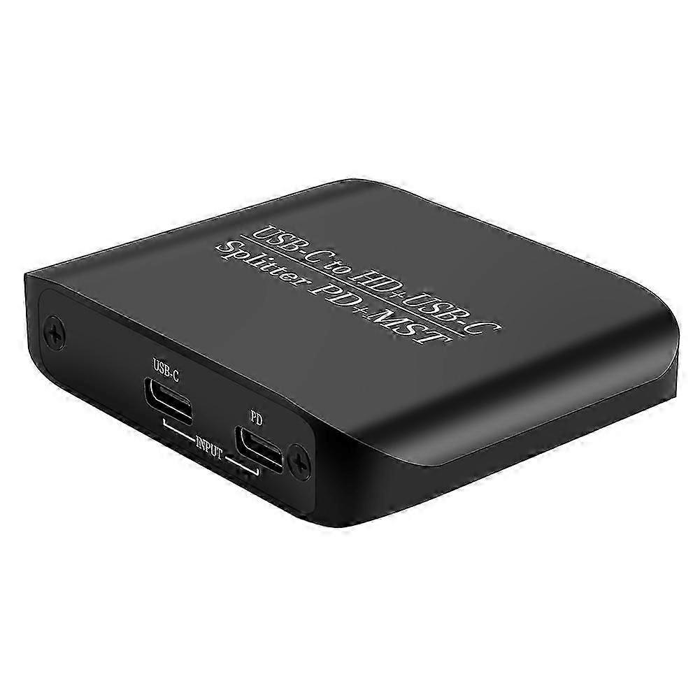 Adaptateur Usb-c Vers Hd + Usb-c 4k 60 Hz Compatible Usb-c, Convertisseur 2 Entrées/2 Sorties Pour Double M Qaq