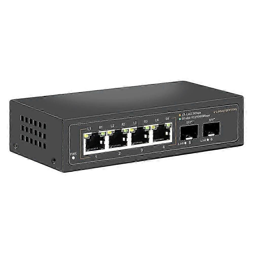 Commutateur Ethernet Non Administrable 2,5g Avec 4 Ports 2,5g Base-t Et 2 Ports De Liaison Montante Sfp 10g, Pour 100/1000/2500 Mbps (prise Américaine) Kns