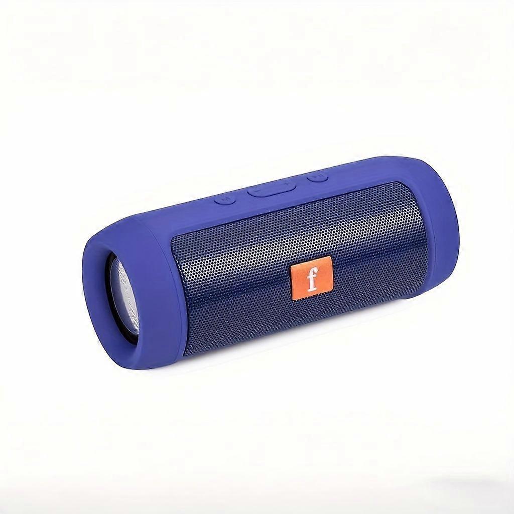 Enceinte Sans Fil Portable (bleu Foncé) Avec Lecteur De Carte Mémoire T-flash Et Lecture Usb, Basses Stéréo, Connexion Sans Fil, Accents Orange, Cadeau Idéal Pour Les Mélomanes.