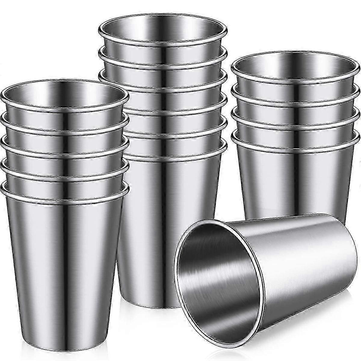 Lot De 16 Gobelets Isothermes En Acier Inoxydable - Incassables, Parfaits Pour Le Camping, Les Voyages Et Les Activités De Plein Air (350 Ml)