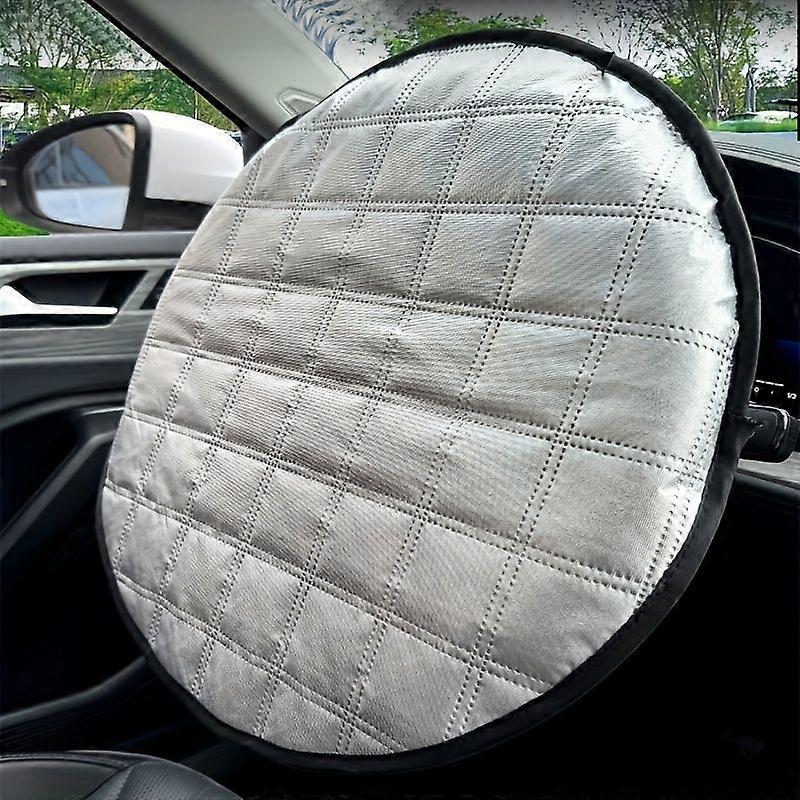 Pare-soleil De Volant, Couleur Argent Matelassé À Losanges, Réfléchissant La Chaleur, Taille Universelle Pour La Protection Solaire Intérieure De La Voiture