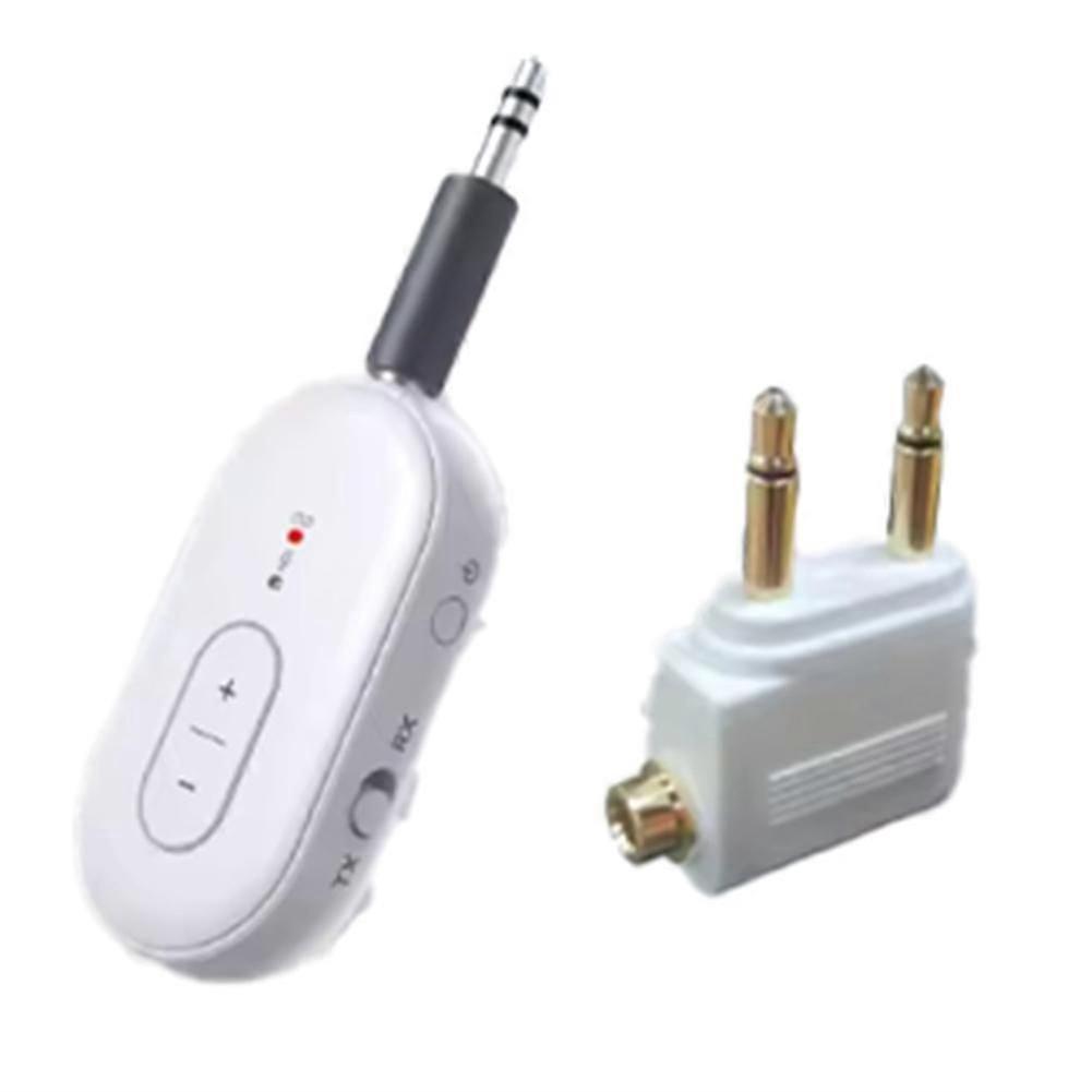Adaptateur Audio Sans Fil 2 En 1 Bluetooth 5.4 Avec Micro Et Entrée Auxiliaire 3,5 Mm Pour Avion, Compatible Tv Et Pc (he Qaq).