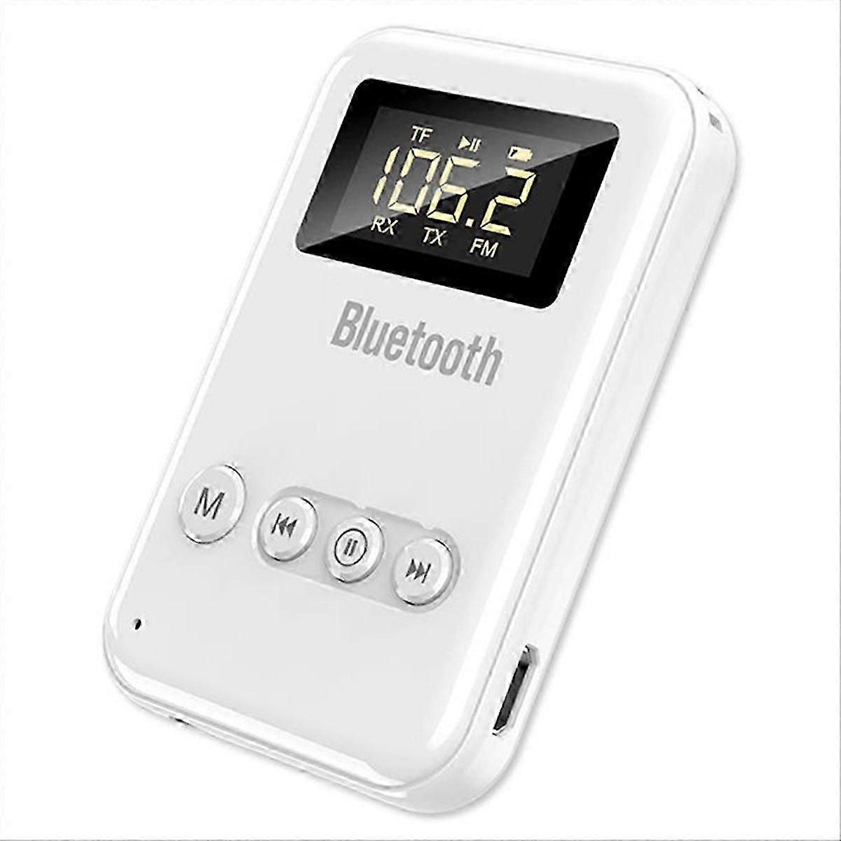 Adaptateur Audio Sans Fil Bluetooth 5.0 4 En 1 (émetteur-récepteur), Prise Jack 3,5 Mm, Lecteur De Carte Tf Et Lecteur Fm Pour Casque Tv Et Haut-parleurs (bonne Qualité).