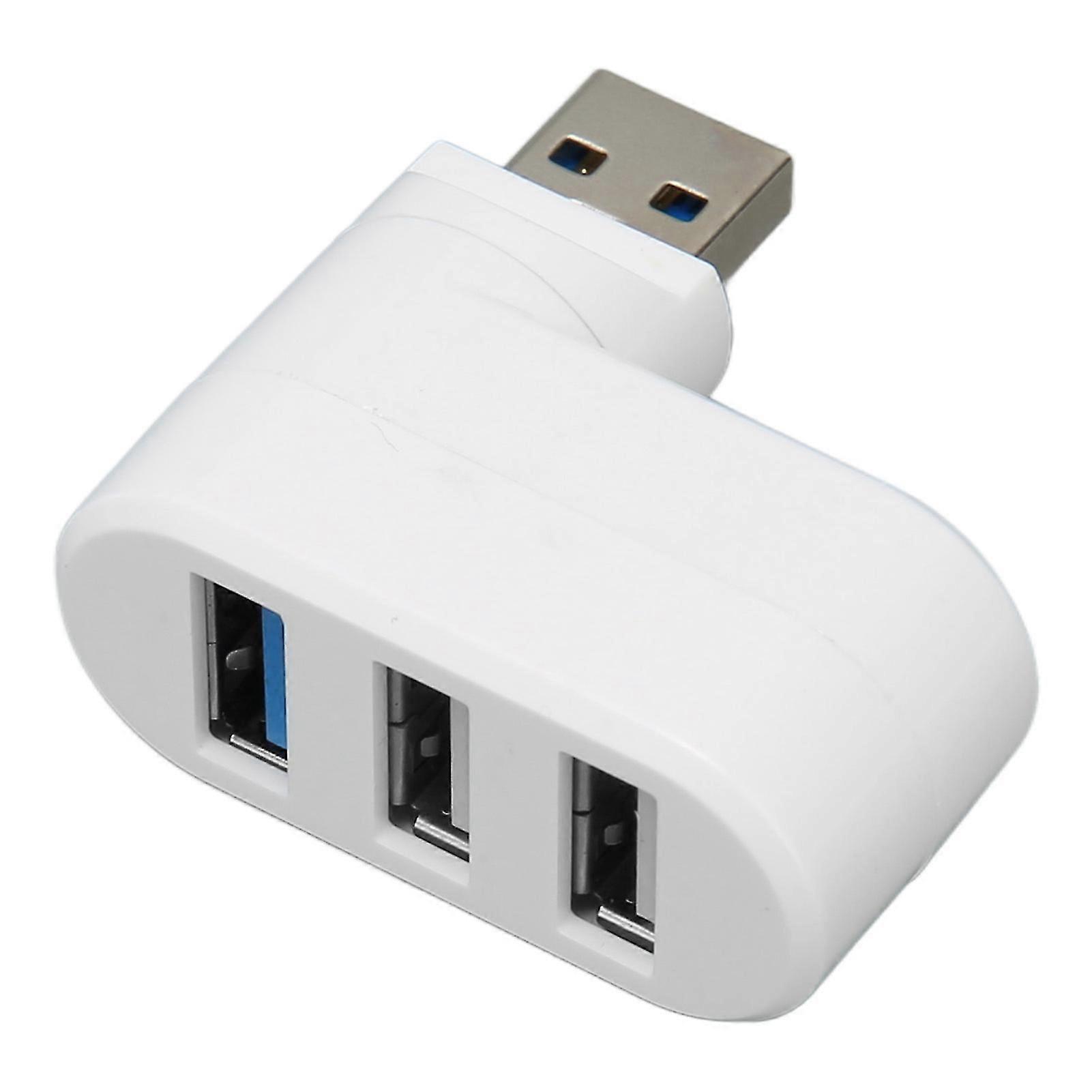 Hub Usb Rotatif À 90° À 3 Ports, Plug And Play, Compatible Avec Le Branchement À Chaud, Et Hub Usb Rotatif À 180° Pour Pc De Bureau, Blanc Fo