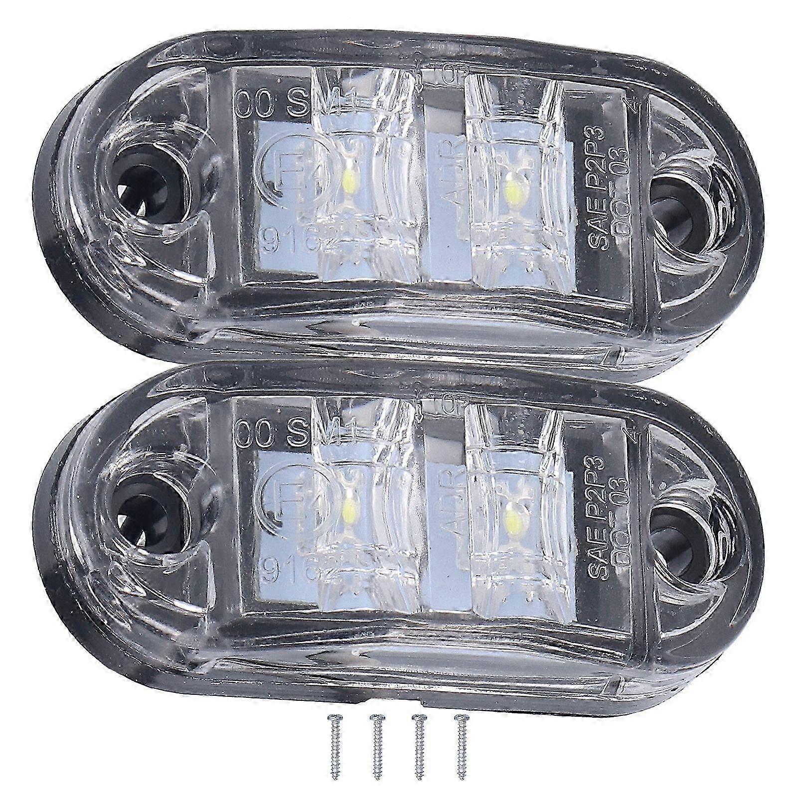 Feu De Position Latéral À 2 Led 10-30 V, Clignotant Haute Luminosité Pour Voitures, Camions, Remorques Et Camping-cars (blanc Intelligent)