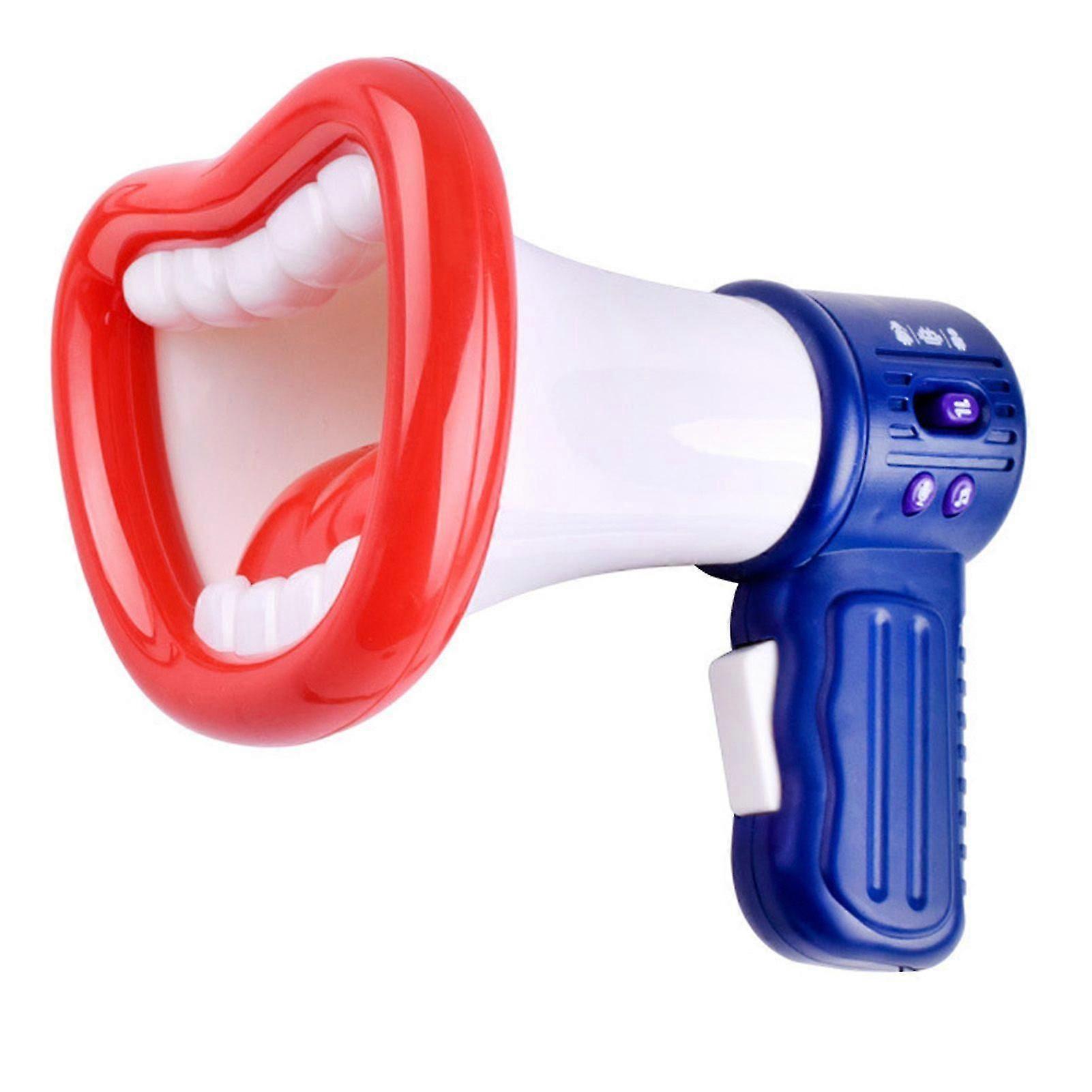 Klaxon Changeur De Voix Pour Enfants, En Forme De Bouche, Avec Plusieurs Boutons, Poignée Antidérapante Et Cordon, Blanc, Qualité Supérieure Standard.