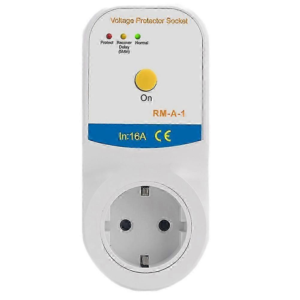 Interrupteur De Prise De Protection Automatique Contre Les Surtensions 16 A, Compatible Avec Les Prises Européennes Et Les Appareils Électroménagers (fdq)