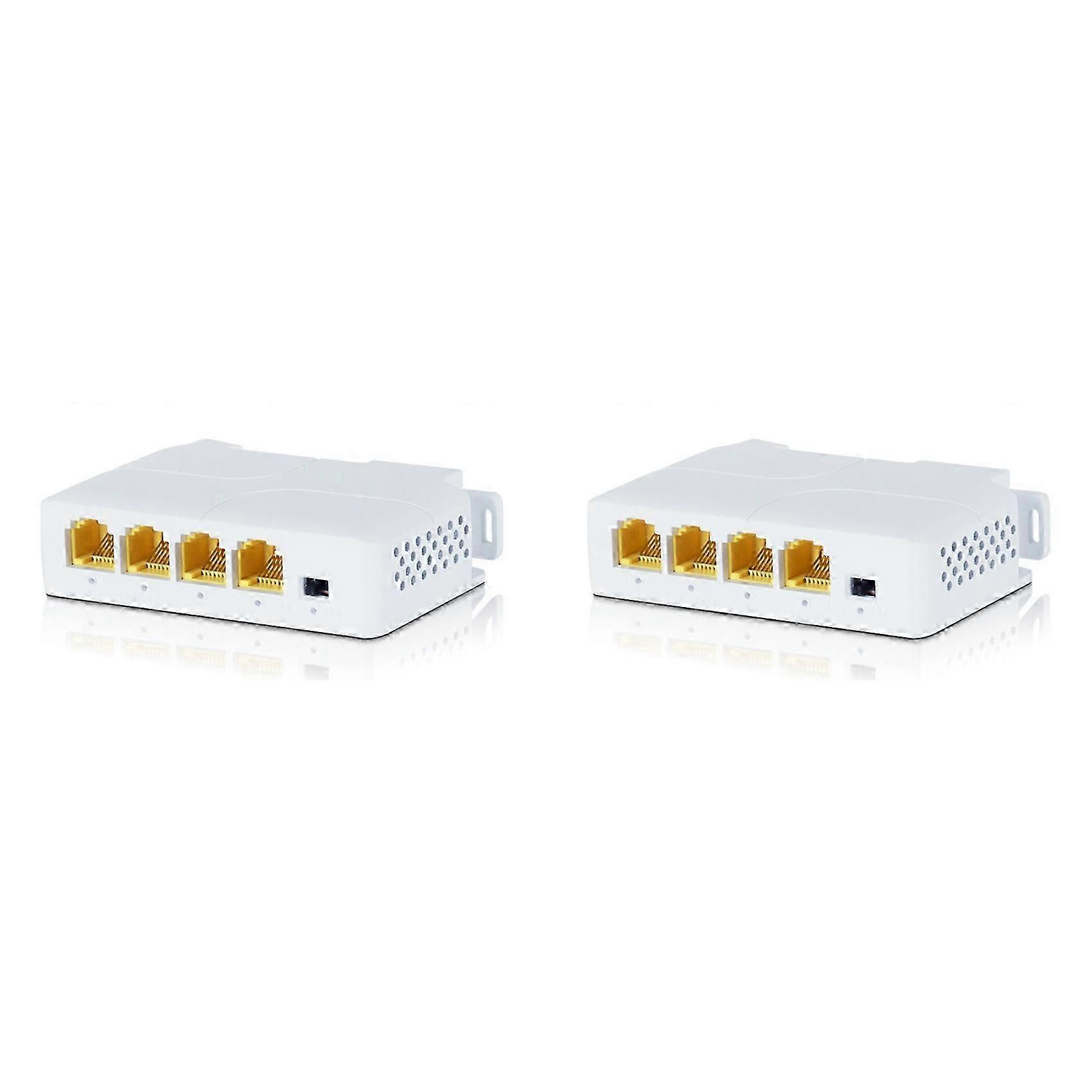 Répéteur Poe 1 Port Vers 3 Ports (2 X 1 Vers 3 Ports) 100/1000m Poe Ieee 802.3af Pour Extension De Transmission Ip, Compatible Avec Commutateur Poe, Nvr Et Caméra Ip Qaq