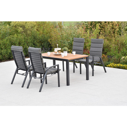 Siros Set 5tlg.4 Sessel, 4 Auflagen,uni Grau,1 Tisch Akaz Bild 3