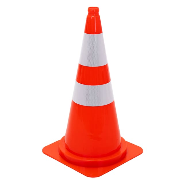 Ecd Germany Pylon 75 Cm Verkehrshütchen Orange Groß Verkehrskegel Stapelbar Leitkegel Mit 2 Reflektierenden Streifen Warnkegel Robust Verkehrsleitkegel Mit Fingermulde Absperrkegel Absperrhütchen