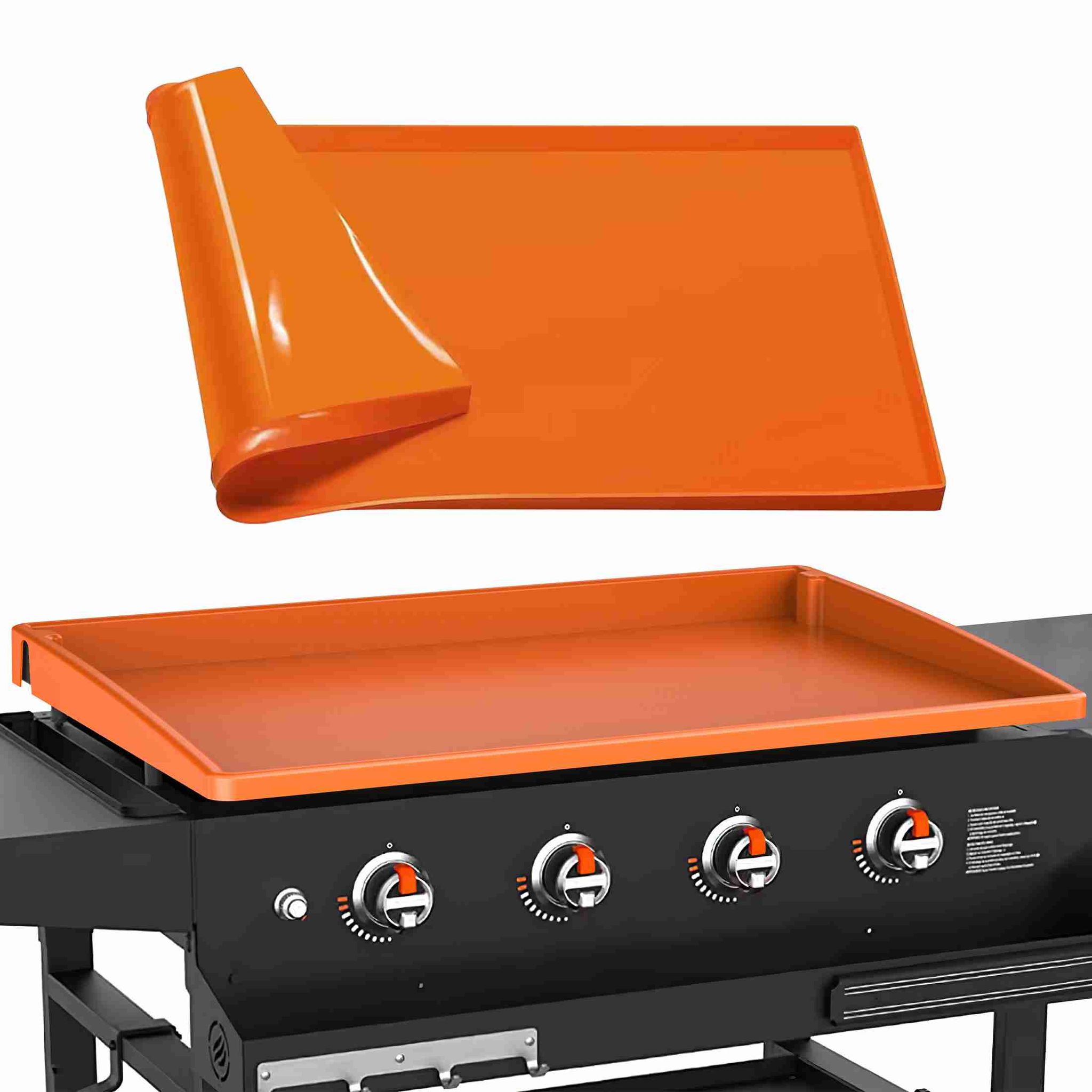 Kochmatte Aus Lebensmittelechtem Silikon, Hitzebeständig, Für Grills, Schutzhülle, Zubehör Für 22-zoll-grillplatten, Orange Farbe.