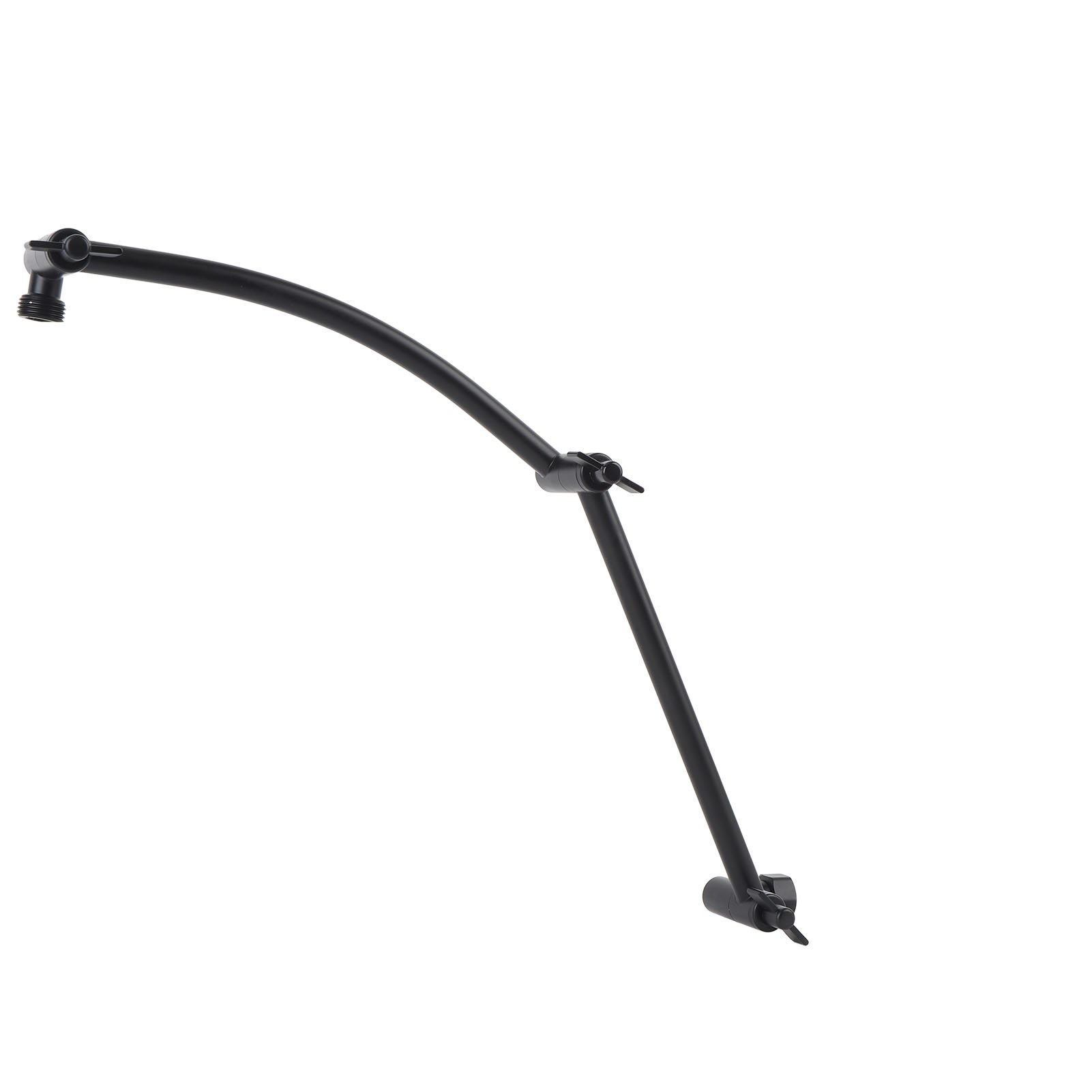 Verlängerung Für Duschkopf Aus Edelstahl Mit 2 Verriegelungsgelenken, Langlebig Und Verstellbar, Matt Schwarz, 48 Cm 23 Cm Gerades Rohr.