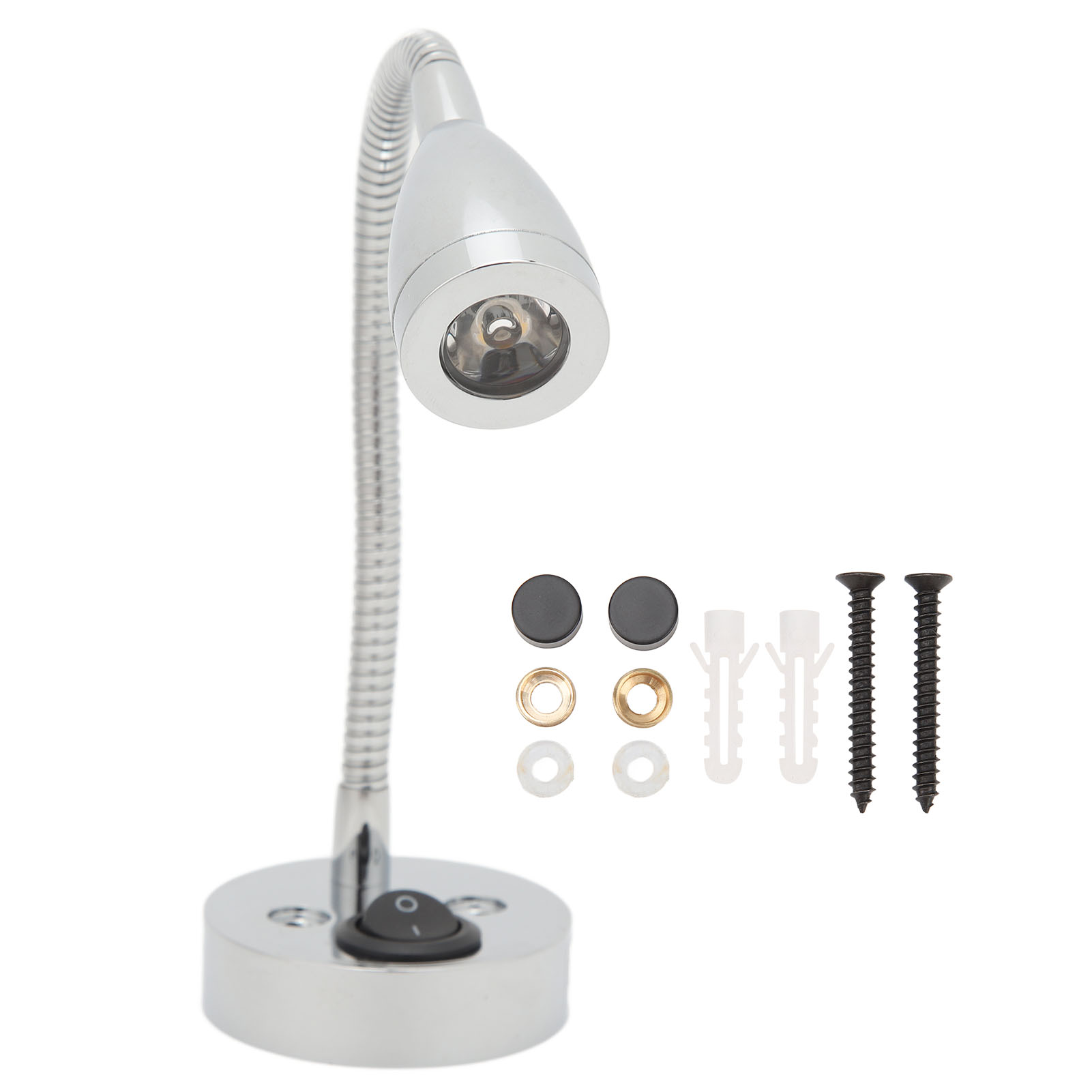 Led-nachttischlampe Für Wohnmobile, 360° Schwenkbar, Flexibler Schwanenhals, Für Boote, Wohnmobile, Lkws, Pkws, Chrom-finish, 12–24 V Dc