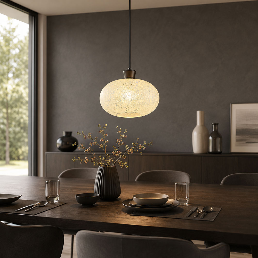Led Hängeleuchte Pendelleuchte Esszimmerlampe Mosaik Schwarz Metall H 120 Cm