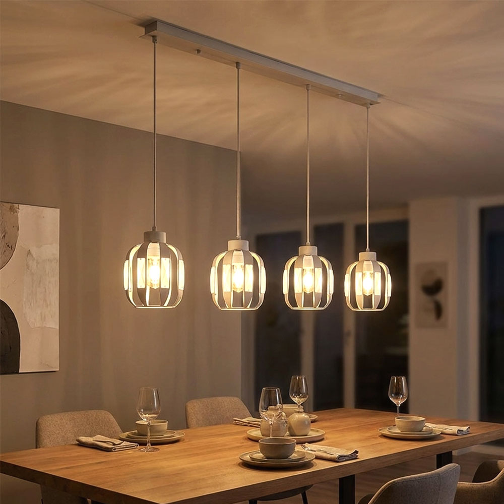 Led Pendelleuchte Hängelampe Esszimmerlampe Höhenverstellbar Weiß H 120 Cm