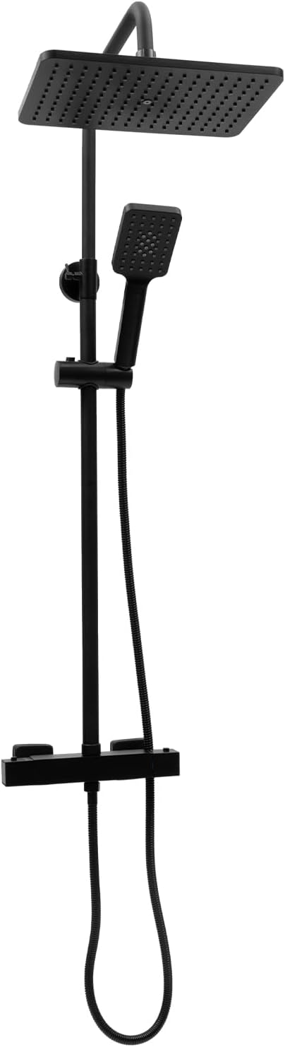 Duschsystem, Thermostat-duschset, Komplett-duschset Mit Kopfbrause (30 X 30 Cm) Und Verstellbarer Duschstange, Duschsystem-set Für Privathaushalte Und Hotels, Silber