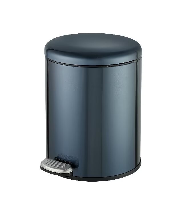 Edelstahl-badezimmerabfalleimer, Treteimer, 6 L, Blau