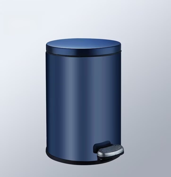 Kleiner Runder, Zylindrischer Abfalleimer Mit Soft-close-pedal Für Bad Und Kleine Räume, 6 L, Edelstahl