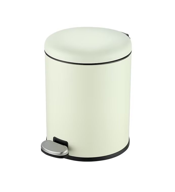 Edelstahl-badezimmerabfalleimer Mit Pedal, 6 L, Gelb