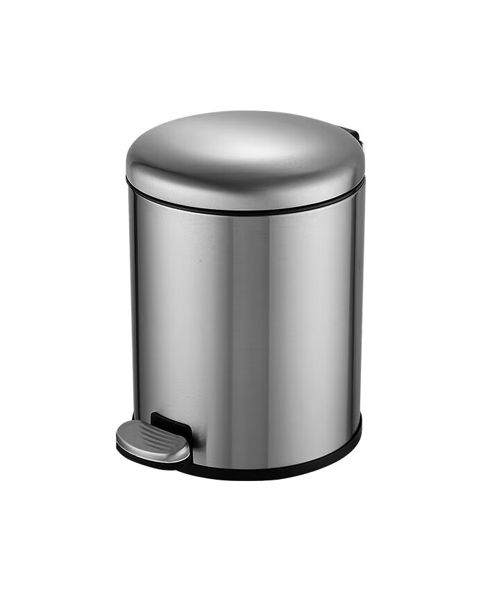 Edelstahl-badezimmerabfalleimer Mit Pedal, 6 L, Grau