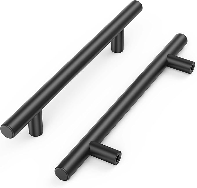 15 Schwarze Küchengriffe, Gebürstete Hohlkammergriffe Für Schränke, Türgriffe Aus Edelstahl, Mit Schrauben, 128 Mm Bohrabstand, Für Schrankschubladen (198 Mm)