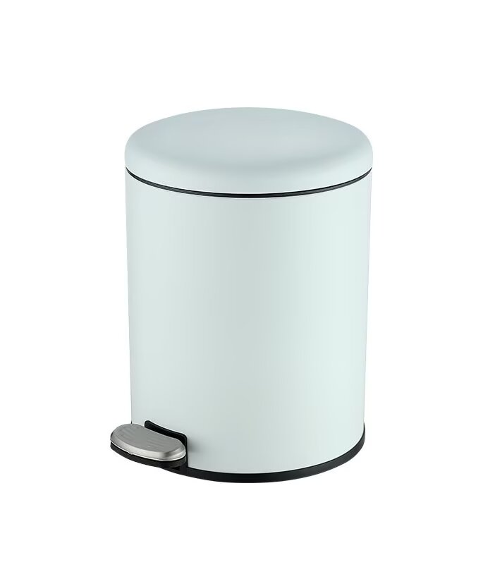 Edelstahl-badezimmerabfalleimer Mit Pedal, 6 L, Weiß