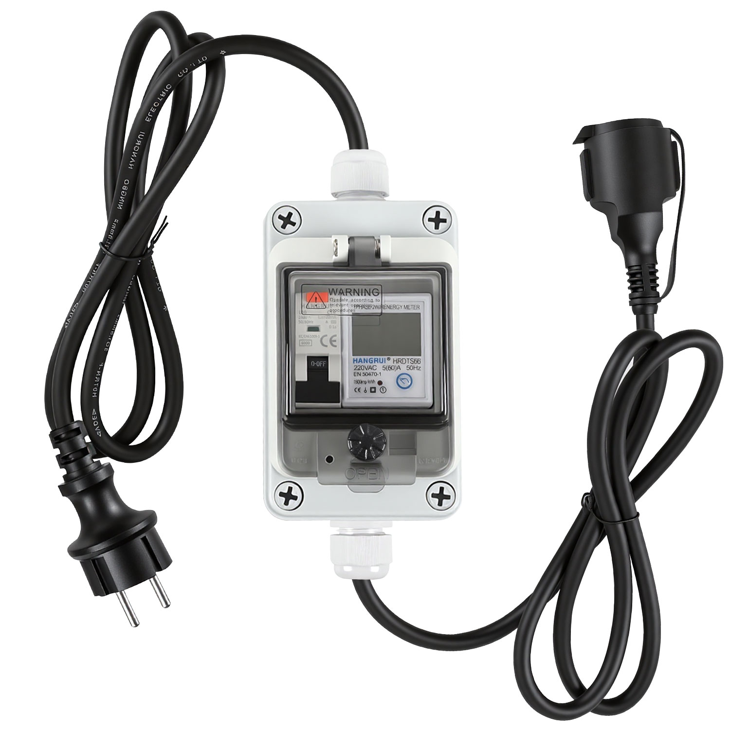 Jiubiaz Mobiler Stromzähler 16 A 400 V Cee Mit Fi 3 M Ip67