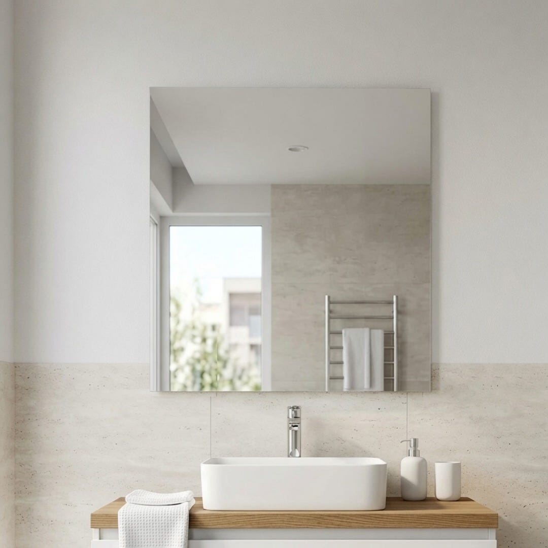 Modernes Badezimmer-spiegel 100x110 Cm Mit Polierter Kante