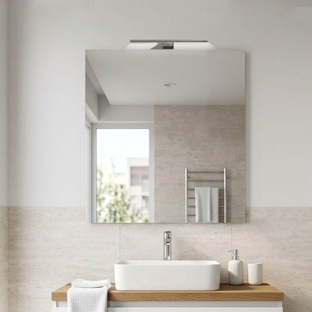 Einfacher Badezimmerspiegel 100x110 Cm Mit Led-lampe