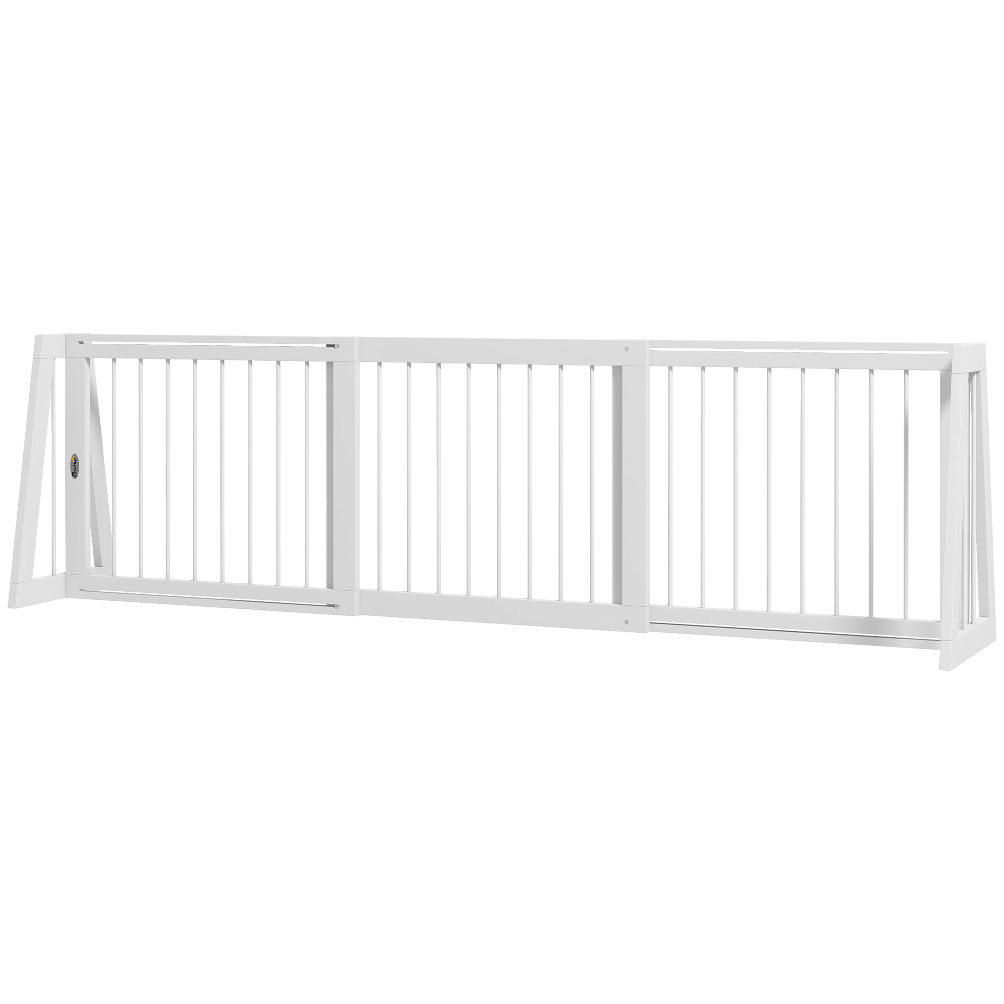 Grille Pour Chien Antidérapante, Indépendante, Extensible, Cadre En Bois, 71-190x38,5x56cm, Blanc