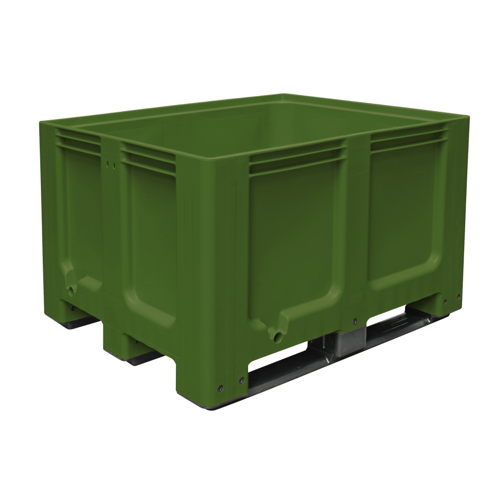 Brb Palettenbox Mit 3 Kufen, Lxbxh 1200x1x760 Mm, Geschlossen, Pe-hd, Lebensmittelecht (grün)