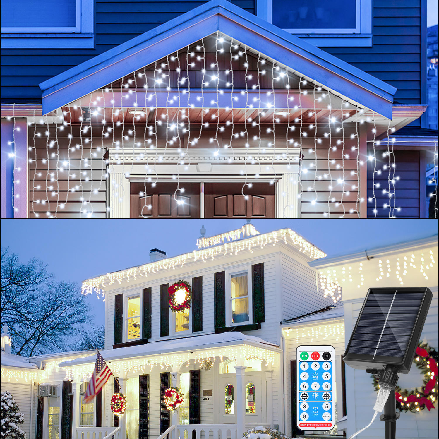 Randaco 15 M Led Solar Lichterkette Außen Wasserdicht Led Eisregen 600 Leds Eiszapfen Lichtervorhang Mit Fernbedienung Innen Outdoor Garten Deko Kaltweiß