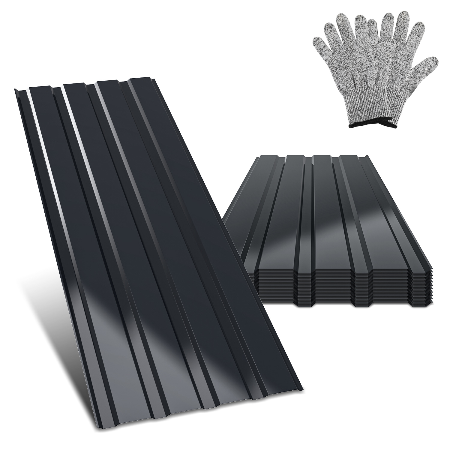 Randaco 12 Stück Profilblech Dachblech 115 X 45 Cm, 0,25 Mm, Anthrazit, Für Gartenhaus Und Carport