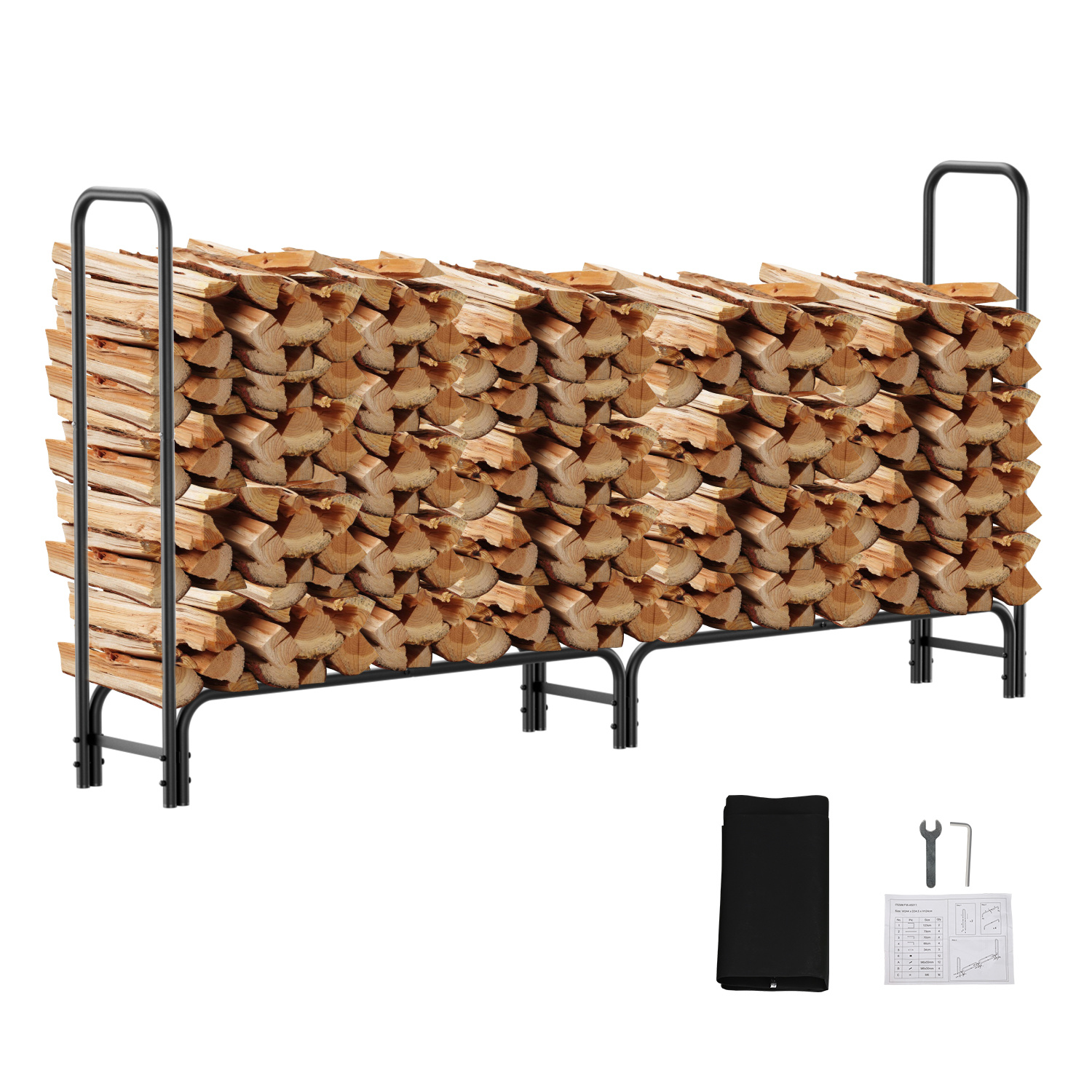 Randaco Kaminholzregal 300kg Kaminholzständer 24434.5124cm Brennholzregal Metall Feuerholzständer