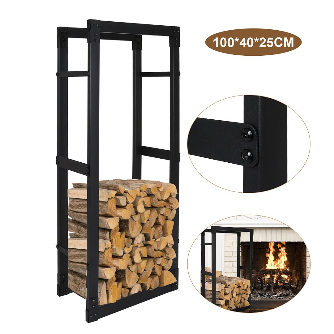 Randaco Kaminholzregal Brennholzständer 1004025cm Wetterfestem Metall Brennholz Brennholzregal