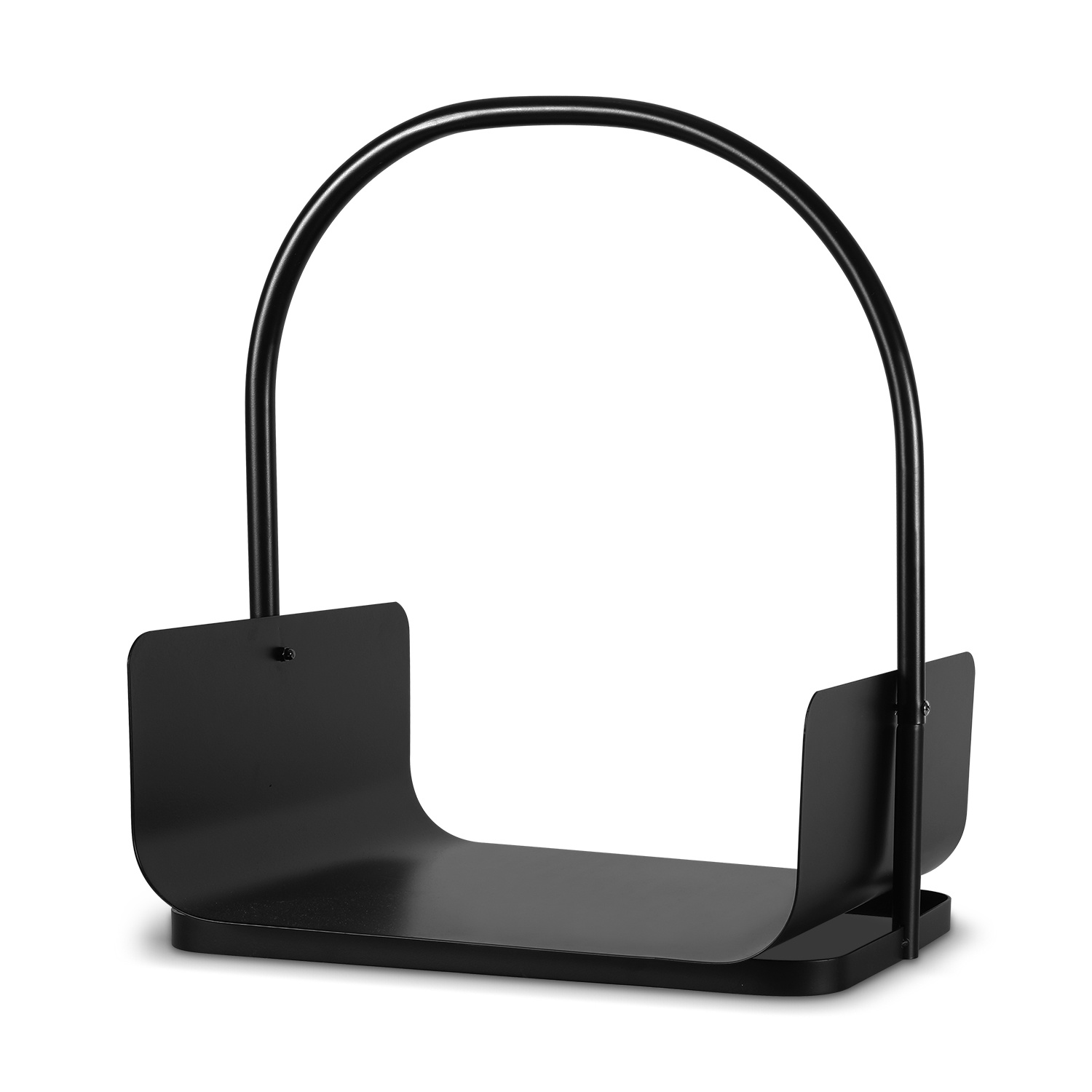 Randaco Kaminholzkorb Kaminholzregal Tragbar 40 X 30 X 50 Cm, Runder Griff, Metall Schwarz, Für Kamin Und Ofen