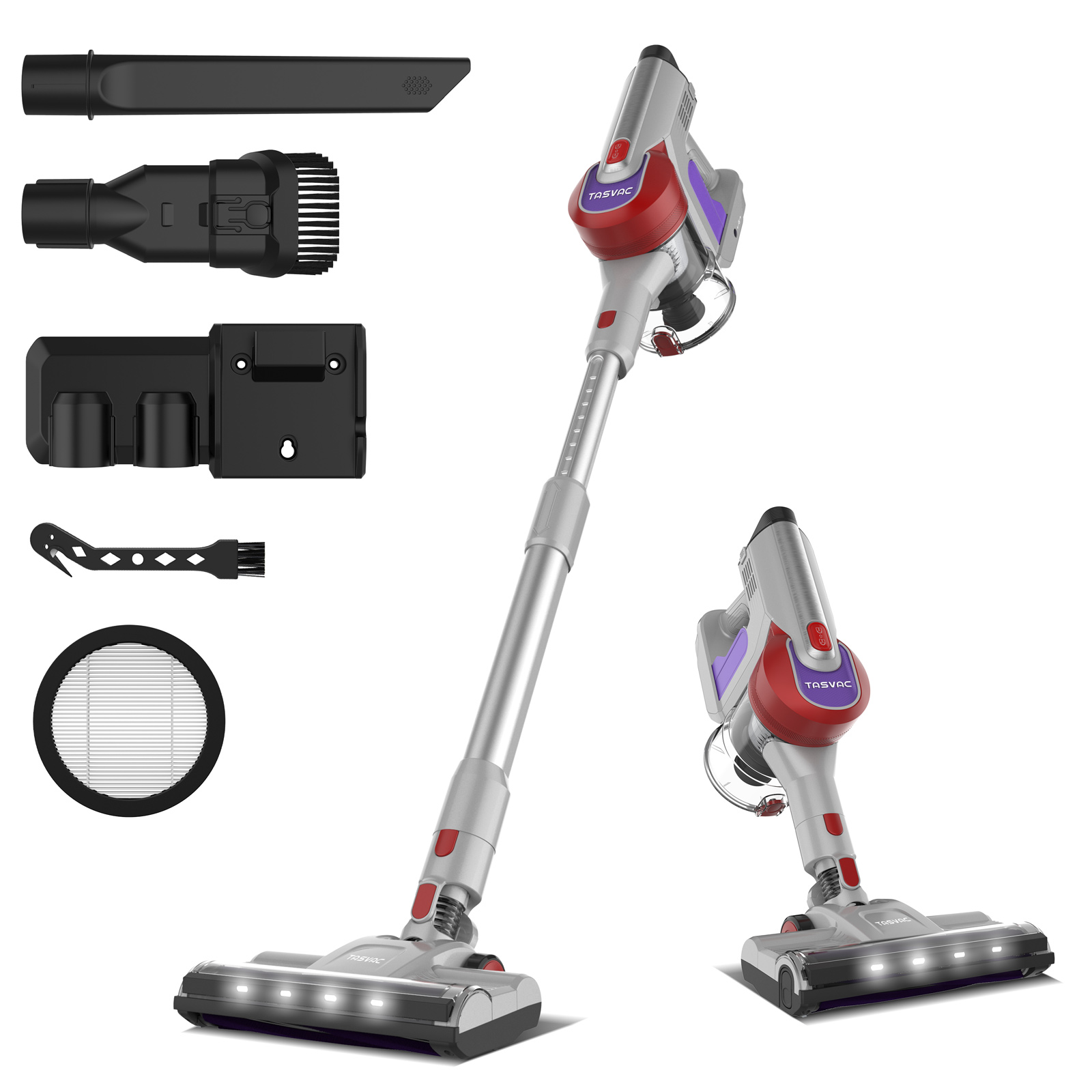 S8 Red Cordless Stick Vacuum Cleaner With Led Display And Soft Roller Brush – Lightweight Yet Robust Design For Easy Handling – The T, Powerful Suction With Multiple Modes – Equipped With A , Rot