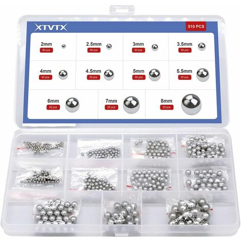 510-teiliges Chromstahl-kugellager-set – 11 Größen Von 2 Mm Bis 8 Mm – Hohe Präzision Für Fahrräder Und Motoren – Inklusive Aufbewahrungsbox