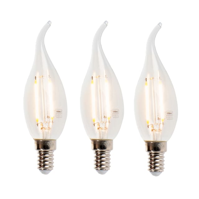 Qazqa 3er-set Led-filament-kerzenlampe E14 3w 2700k 250lm F35