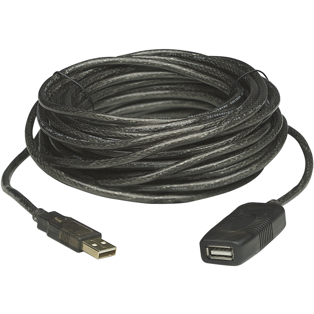 Manhattan - Usb-kabel Usb 2.0 Usb-a Stecker, Usb-a Buchse 20.00 M Schwarz 150958
