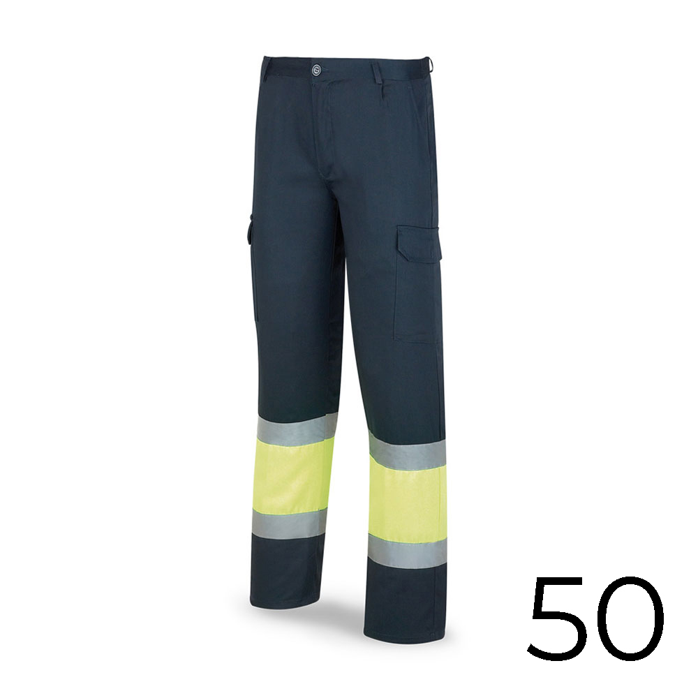 Zweifarbige Hose Aus Polyester/baumwolle Mit Hoher Sichtbarkeit Blau/gelb Größe 50 388pfxyfa/50 Mark