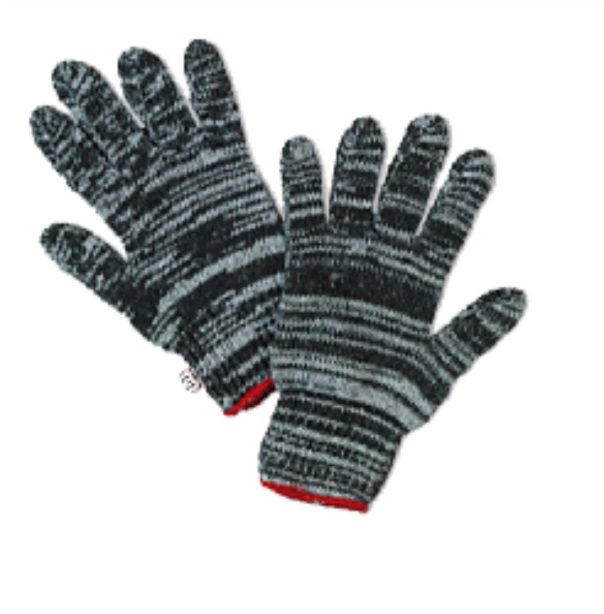 Grau-weißer Baumwollhandschuh Mit Elastischem Bündchen 688pg