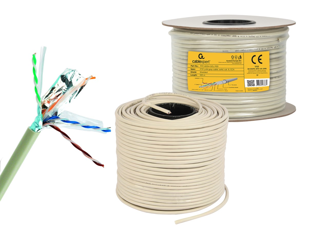 Gembird - Bulkkabel Ftp Cat 6 (premium Cca) Robust, 100 M, Grau (fpc-6004-sol/100)