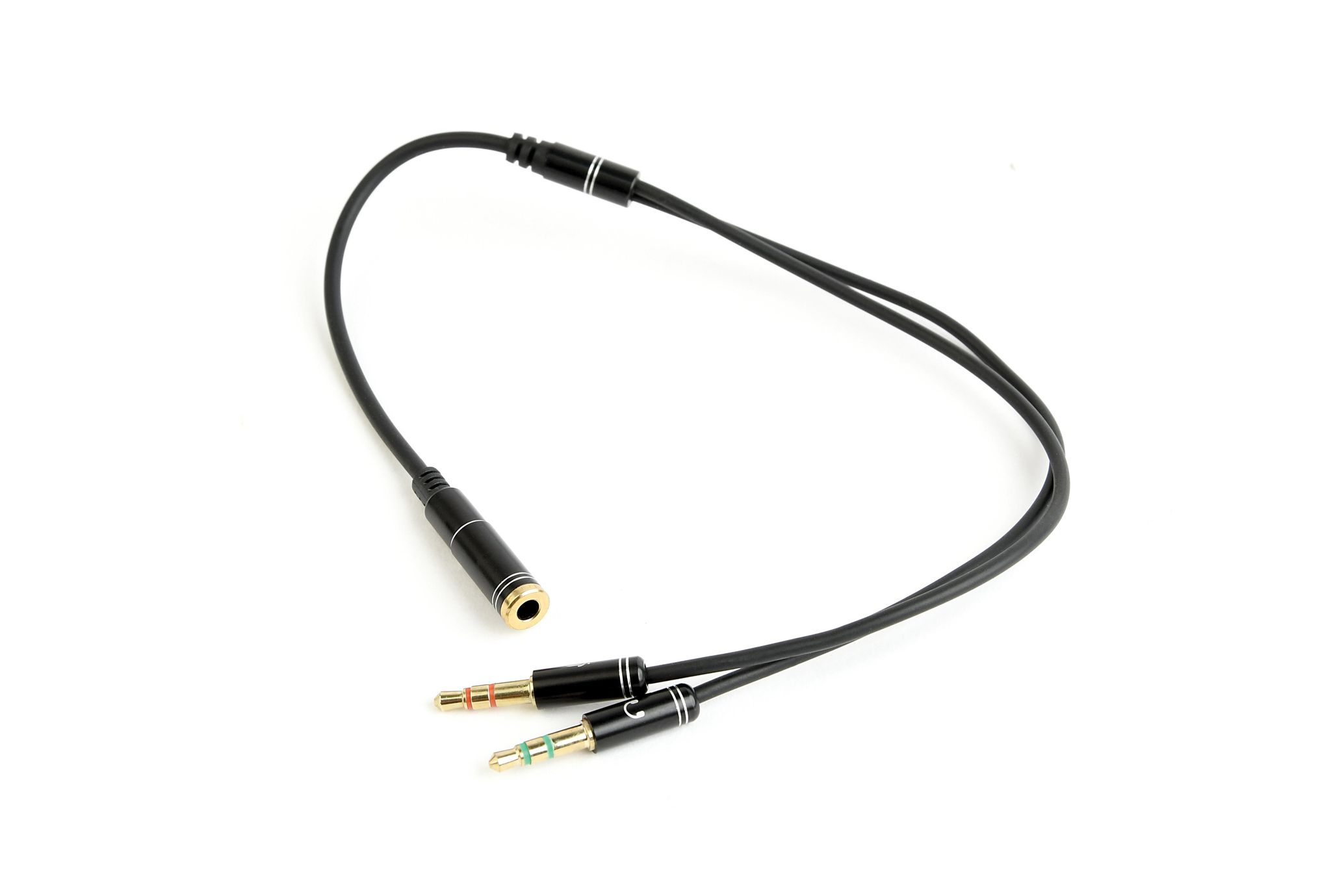 Adapter Audio Stereo Audio 3.5mm Mini Jack/4pin/ Audio Cable 0.2 M 3.5mm 2 X 3.5mm Schwarz - Gembird